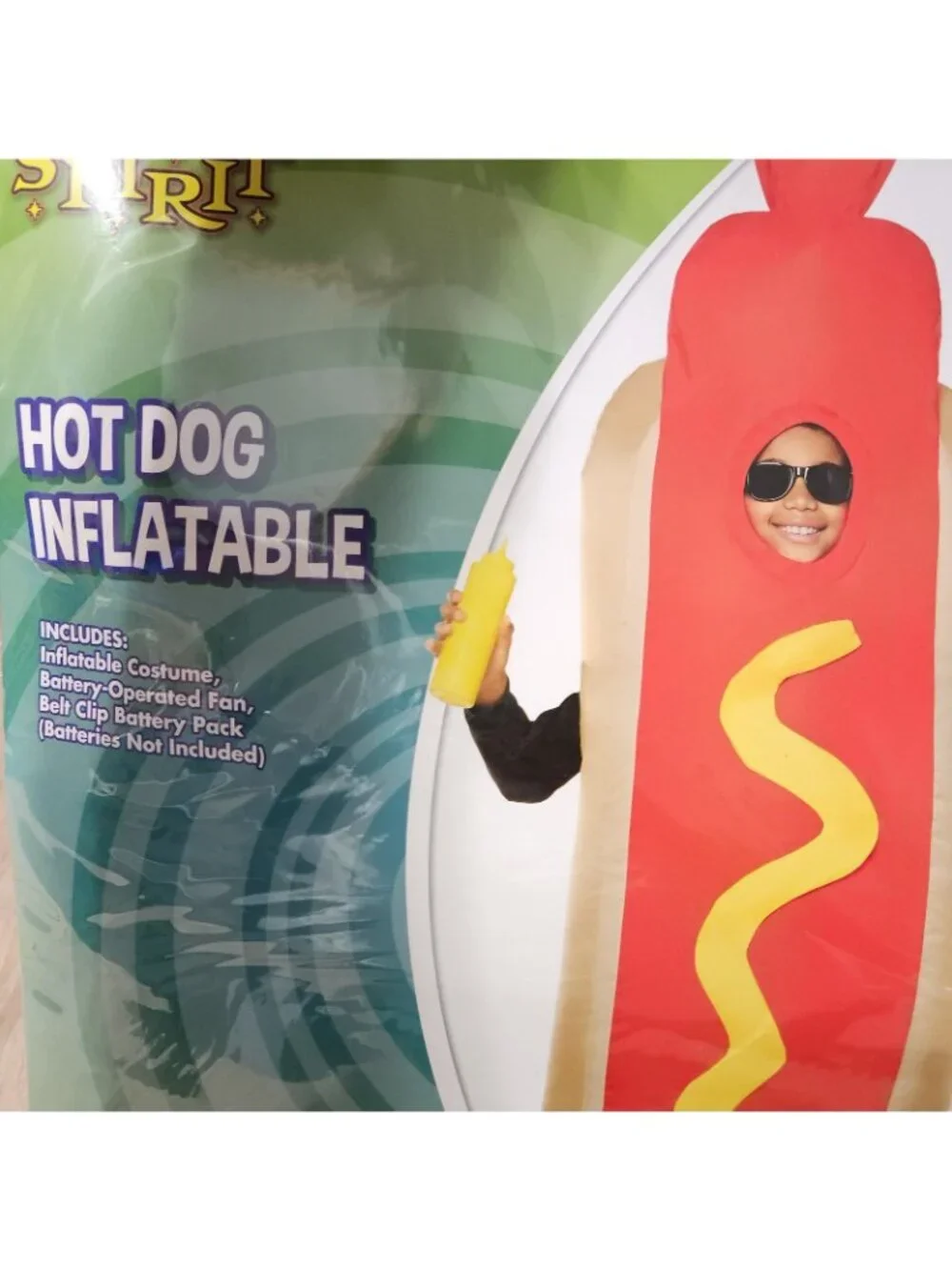Spirit Hot Dog Inflatable Halloween Costume Child Size LG/XL 12-16 New - Picture 3 of 4